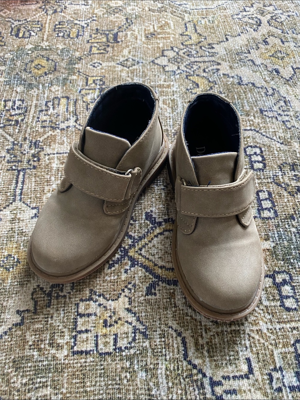 Kids Tan Velcro Boots- toddler size 9